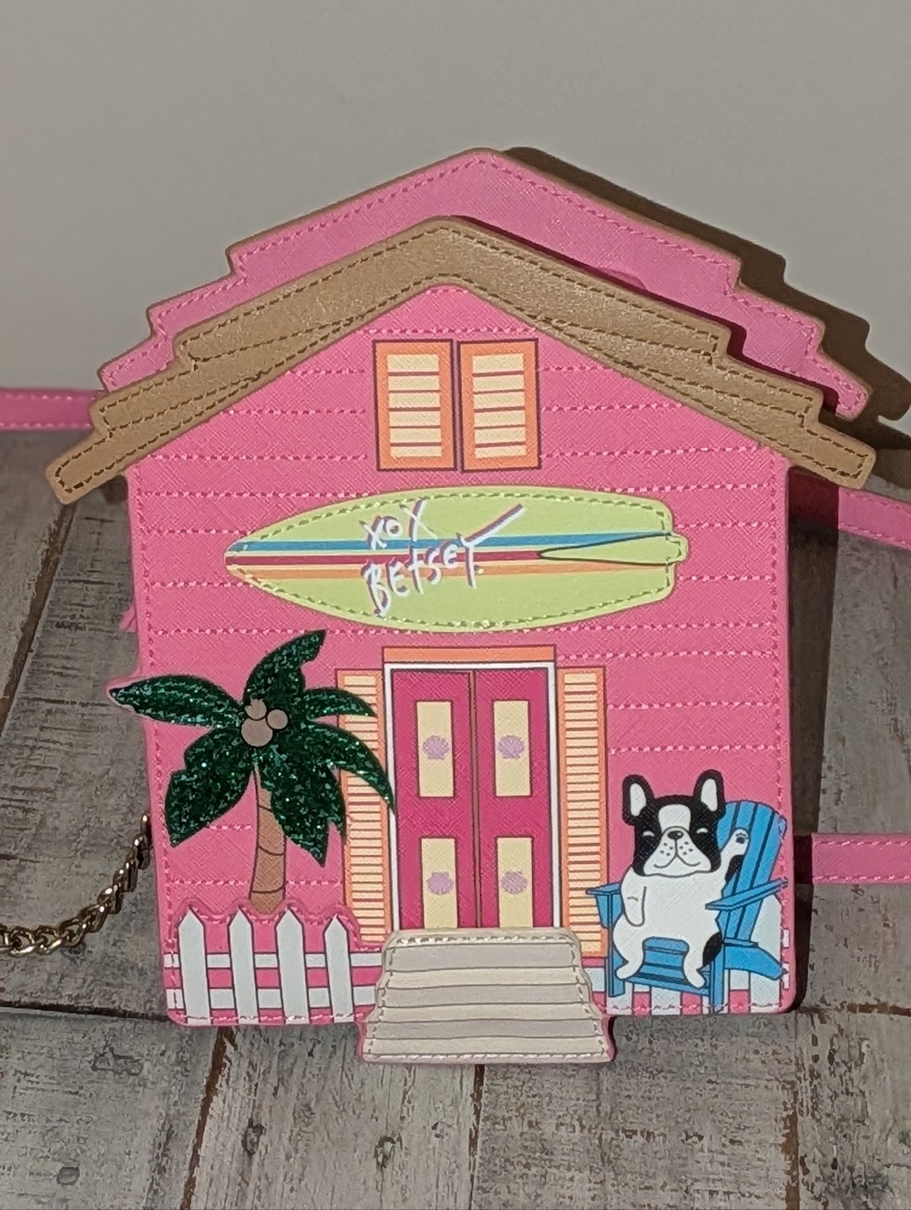 Betsey Johnson Pink Beach House Crossbody Bag